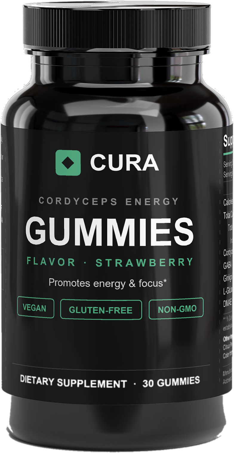 cura cordyceps energy gummies — 30-day supply
